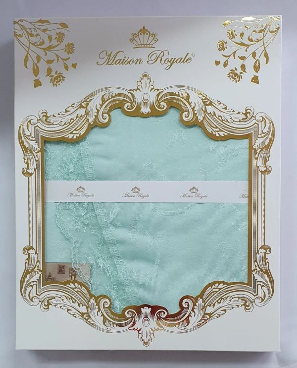 Скатертина з мереживом Maison Royale 160x220 Овал KDK Yesil