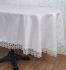 Скатертина Masali поліестер з мереживом 160х260 ovale Model 515 Cream