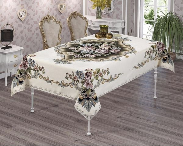 Скатертина велюрова Sagol 160х350 St-125 V-1 Krem