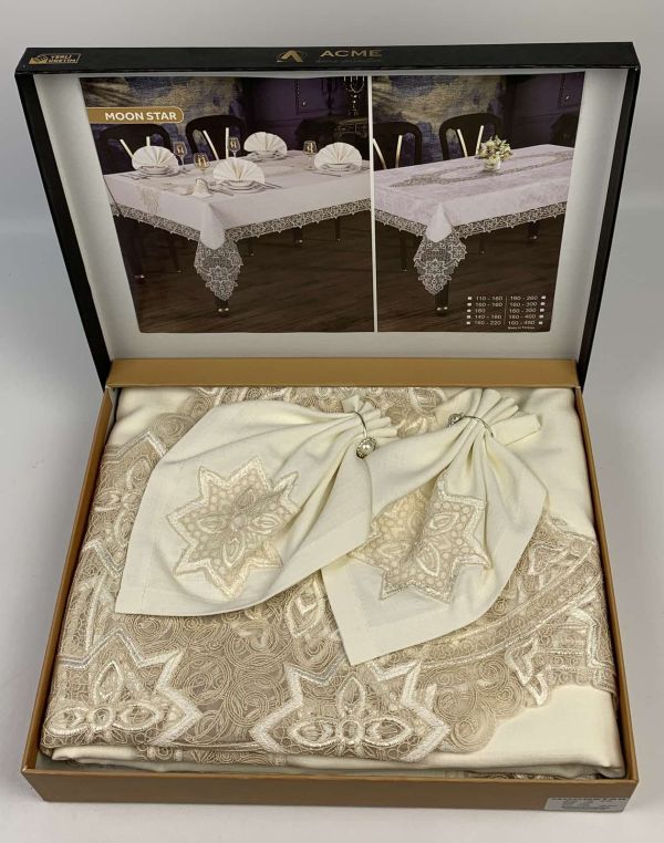 Скатертина Set Acme 160x220 Moonstar Cream-Gold
