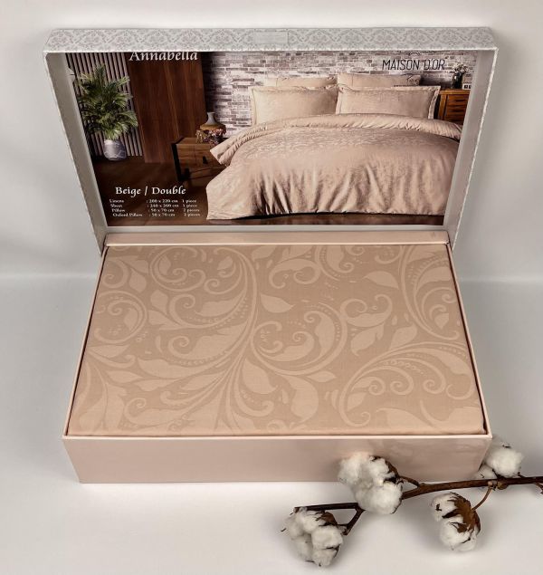 Постільна білизна Maison D'or Annabella сатин-жаккард 200х220 Beige