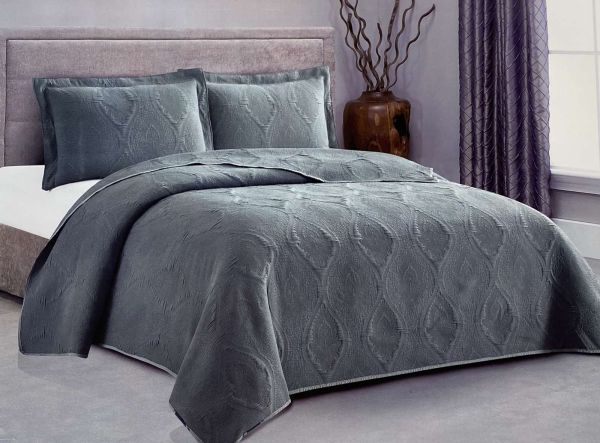 Покривало з наволочками Colorful Home 220х240 Anthracite