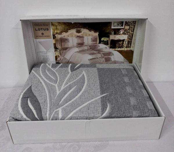 Покривало My Bed Жаккард 240x260 з наволочками Lotus Grey
