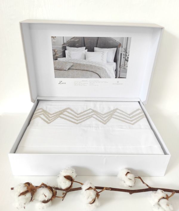Постільна білизна Pepper Home Zara White-Silver 200x220