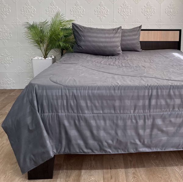 Набір постільної білизни з літньою ковдрою Colorful Home 180х220 см Anthracite