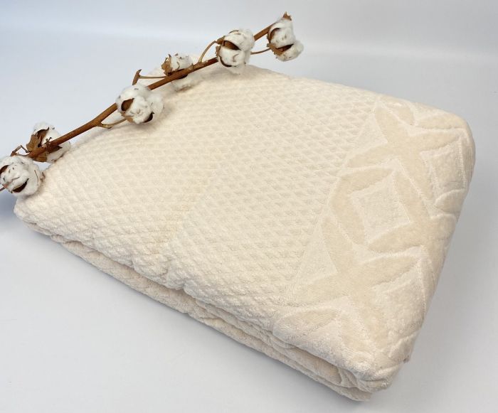 Махрове Простирадло Євро АЕ Cotton 220Х240 см Cream