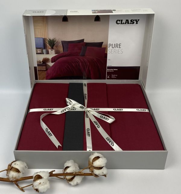 Постільна білизна CLASY ранфорс 160x220 см Pure Series V-6 Bordo