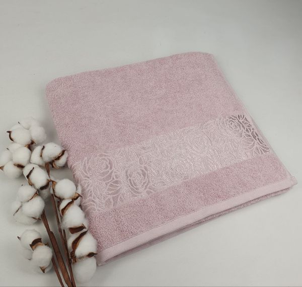 Рушник Philippus Moss Cotton 70x140 Rose Бузковий (A556)