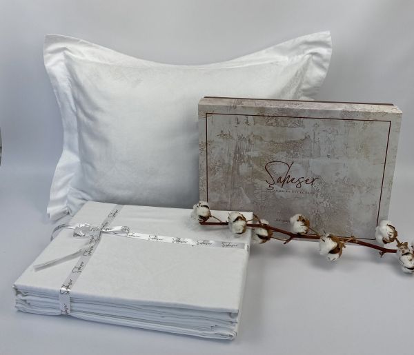 Постільна білизна Saheser Jacquard Vip Satin 200X220 Damask Krem