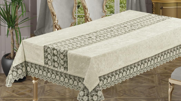 Скатертина Велюр Maison Royale 160x400 Buket Cream