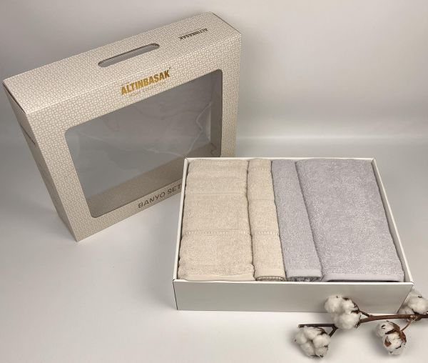 Набір рушників Altinbasak 4 шт Set Bej-Gri