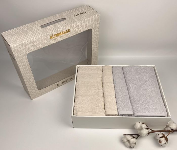 Набір рушників Altinbasak 4 шт Set Bej-Gri