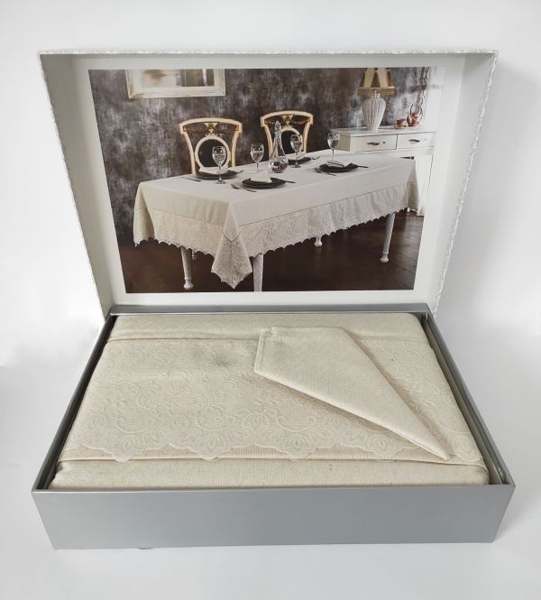 Скатертина Set Maison D'or 160х260+8psc Tiana T.Cloth Gold