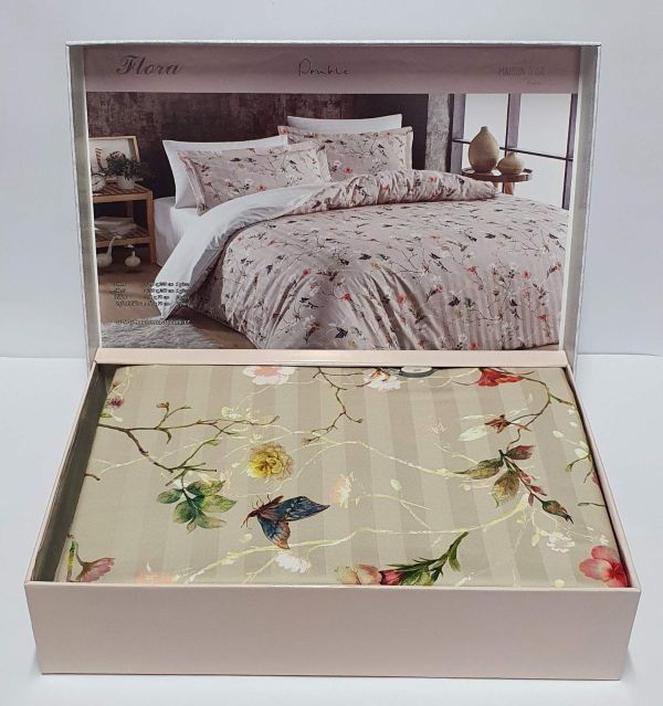 Постільна білизна Maison D'or сатин 200х220 Flora Beige