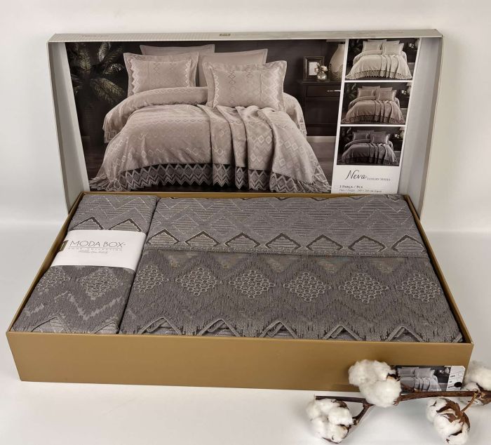 Покривало Moda Box 240х260 з наволочками Neva Anthracite