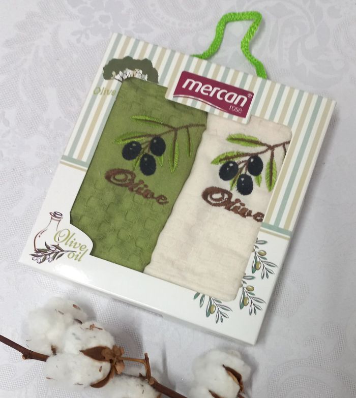 Набір вафельних рушників Mercan 2шт Оливка 2
