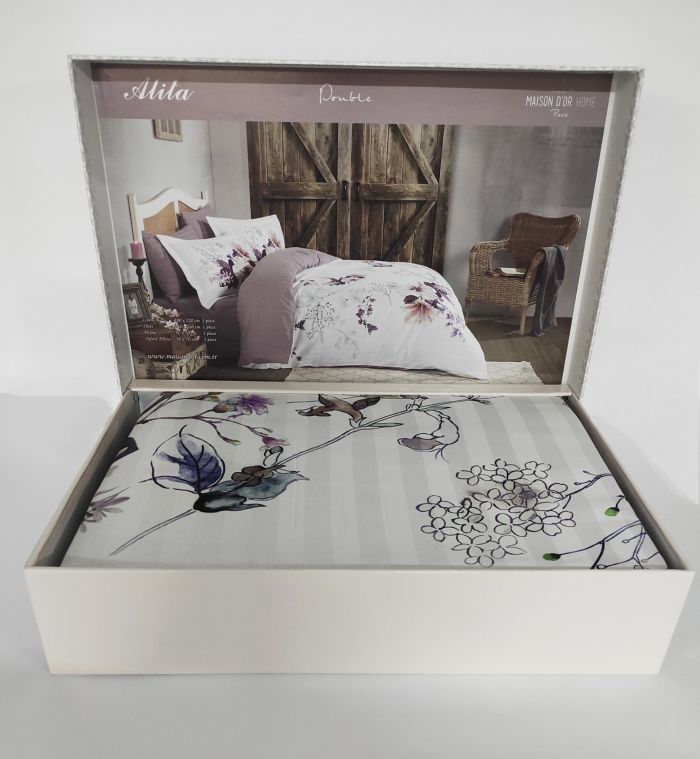 Постільна білизна Maison D'or сатин 200х220 Alita Nature