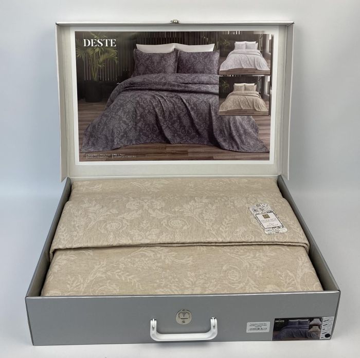 Покривало Moda Box 240х260 з наволочками Deste Bej