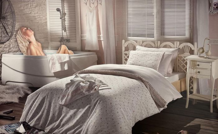 Постільна білизна Maison D'or сатин 160х220 Roses Dark Lilac