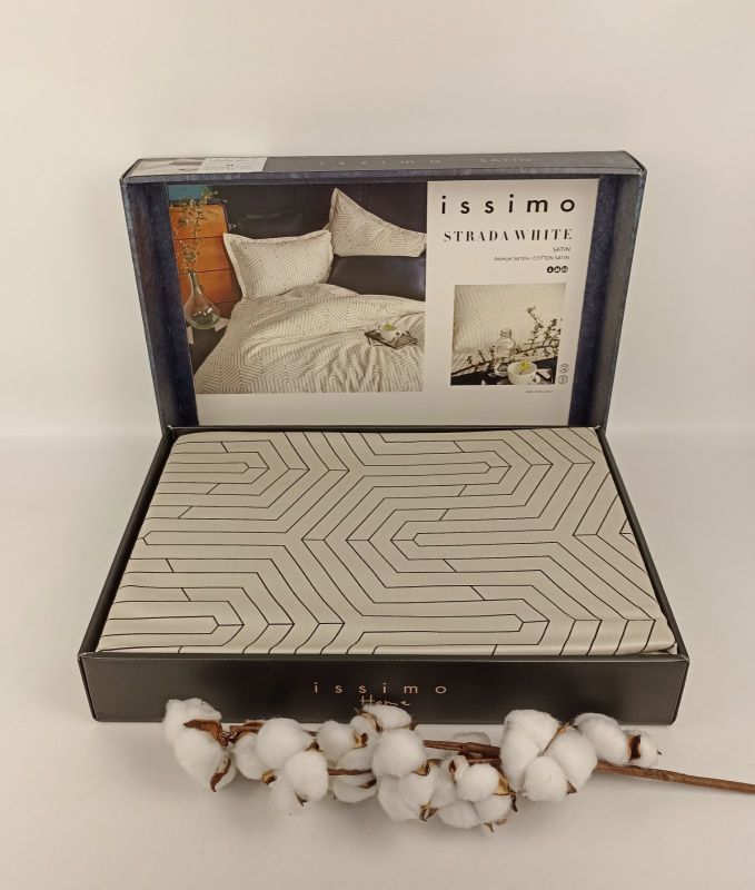 Постільна білизна Issimo Home сатин 200х220 STRADA WHITE