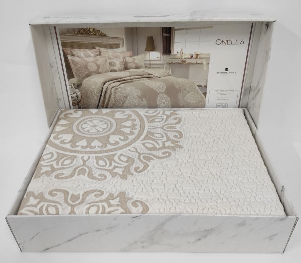 Покривало My Bed Жакард 240x260 з наволочками Onella Beige