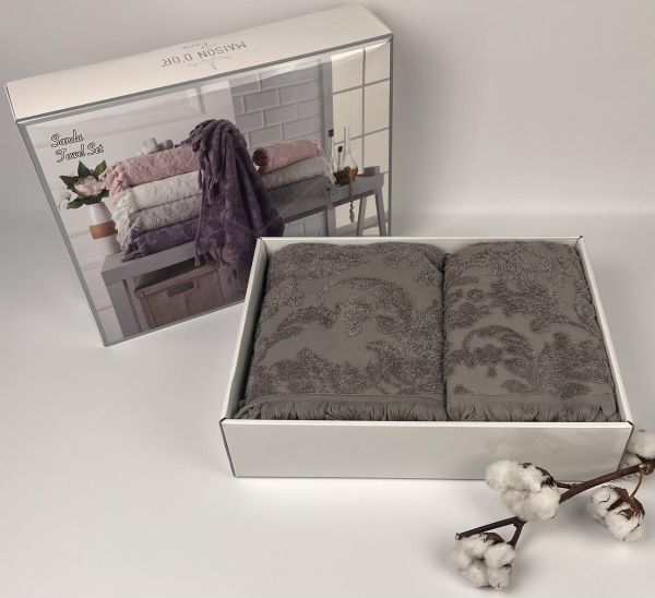 Рушники Maison D'or 2шт Sanda Light Grey