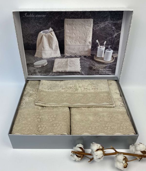 Рушники Maison D'or 3шт Indila Simone Beige