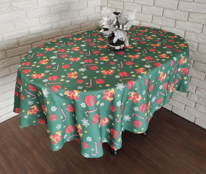 Скатертина "Print" Sagol 160х220 ovale новорічна Yesil
