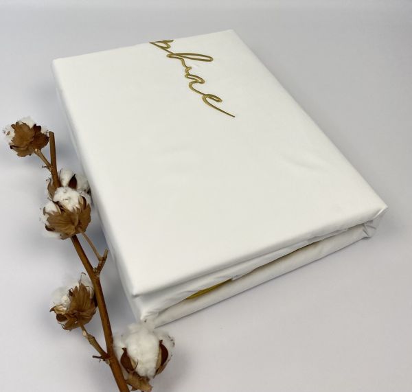 Постільна білизна Koloco сатин з вишивкою 180x220 см White