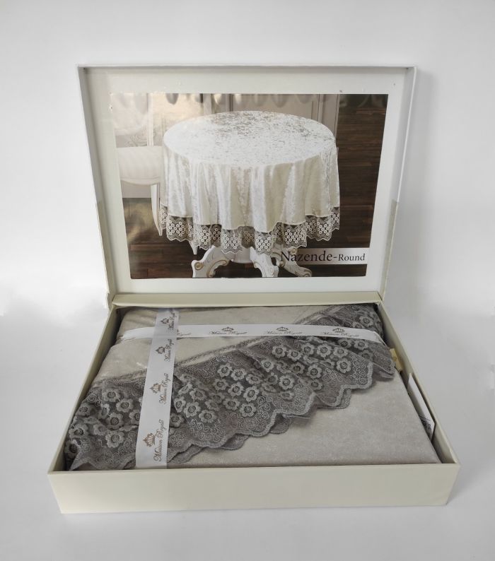 Скатертина Велюр Maison Royale 160 круг Nazende Grey