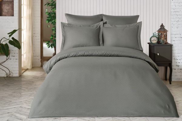 Постільна білизна Saheser Jacquard Vip Satin 200X220 Diamond Antrasit