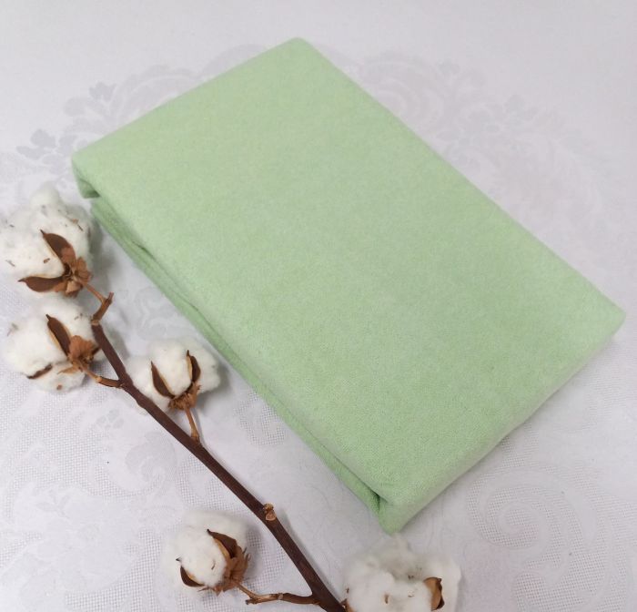 Простирадло 90х200 махрове на резинці "Home line" Light green 130г/м2