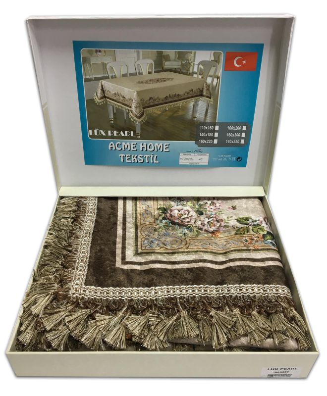 Скатертина Acme Tekstil 160x220 Lux Pearl Krem-Capiccino