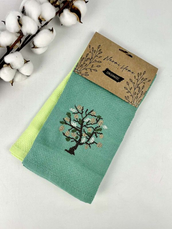 Набір кухонних рушників 2 шт Rice Pattern Hanger Olive 1