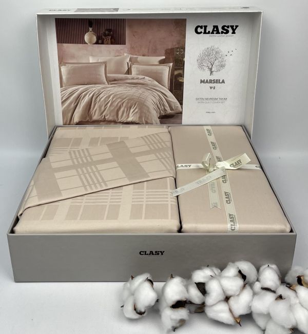 Постільна білизна CLASY сатин 200x220 см Marsela V2 Bej