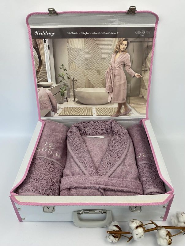 Халат-набір Maison D`or Wedding Dark Lilac L