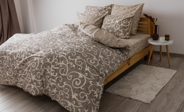 Комплект постільної білизни "Soft dreams" євро (Beige and White,70*70)