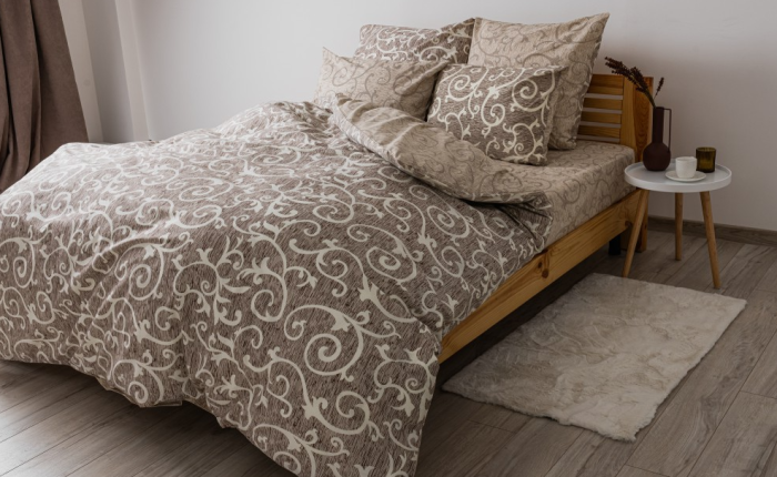 Комплект постільної білизни "Soft dreams" євро (Beige and White,70*70)