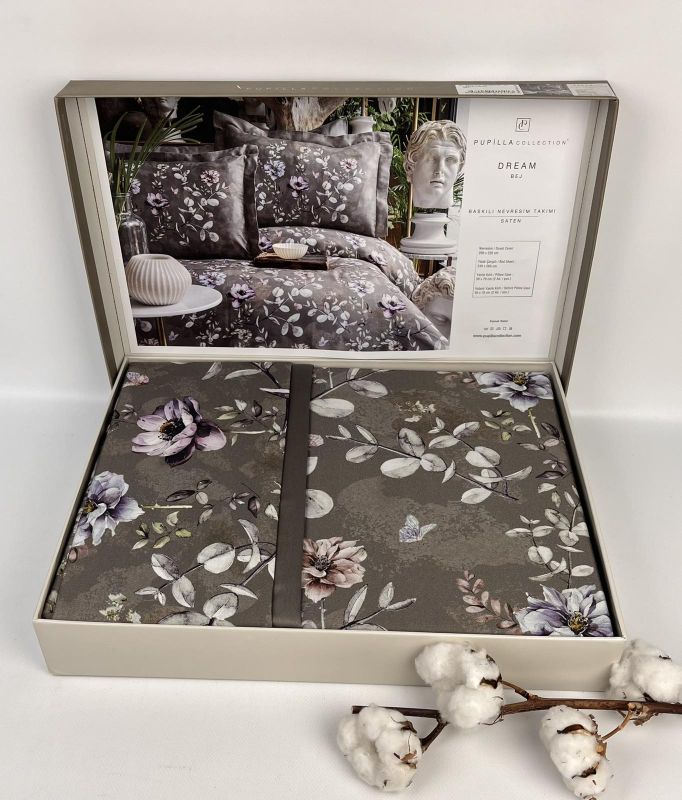 Постільна білизна Pupilla Collection сатин  200х220 Dream Bej