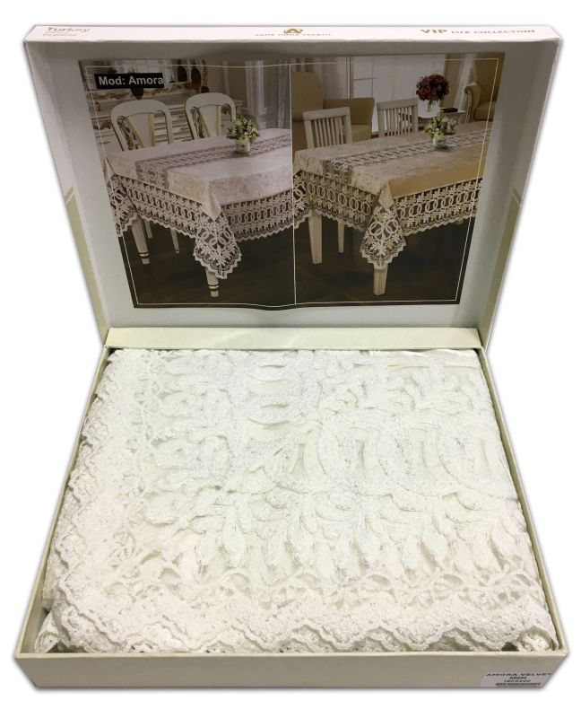 Скатертина Велюр Acme Tekstil 110x160 Amora Krem