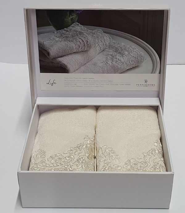 Набір рушників 2шт Pepper Home Life Cream  30*50