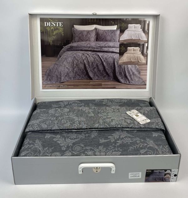 Покривало Moda Box 240х260 з наволочками Deste Gri