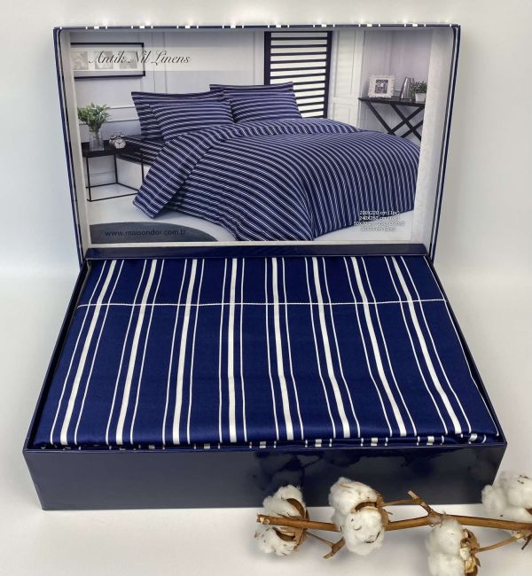Постільна білизна Maison D'or сатин 200х220 Antik Nil Linens Navy