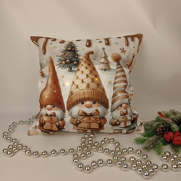 Наволочка велюр з підсвіткою 45x45 Gnomes Сhocolate