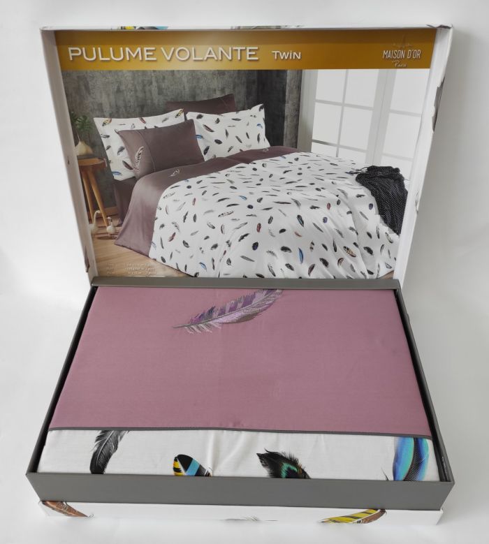 Постільна білизна Maison D'or сатин сімейна Pulume Volante Dark Lilac