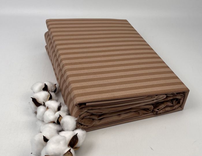 Постільна білизна Pretty страйп-ранфорс 150x210 LightBrown