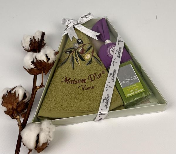 Подарунковий кухонний рушник+мило саше Maison D'or "Olive" Green