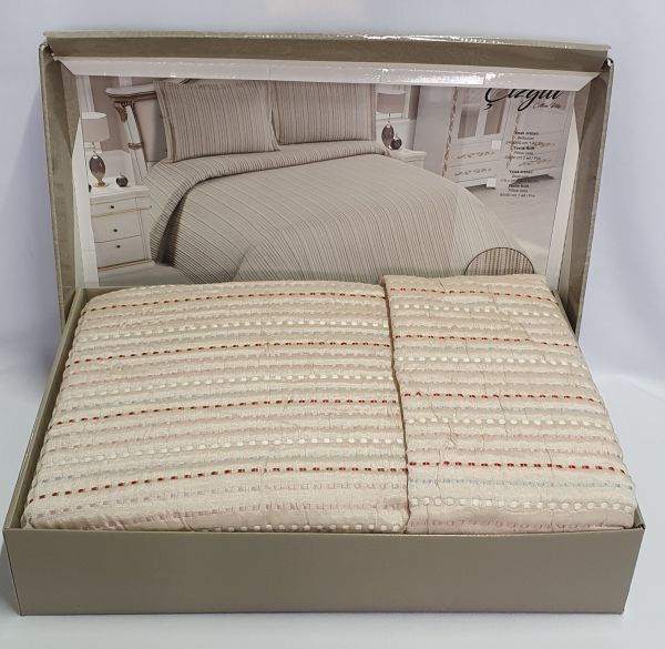 Покривало My Bed Жакард 240x260 з наволочками Gizgili Bej