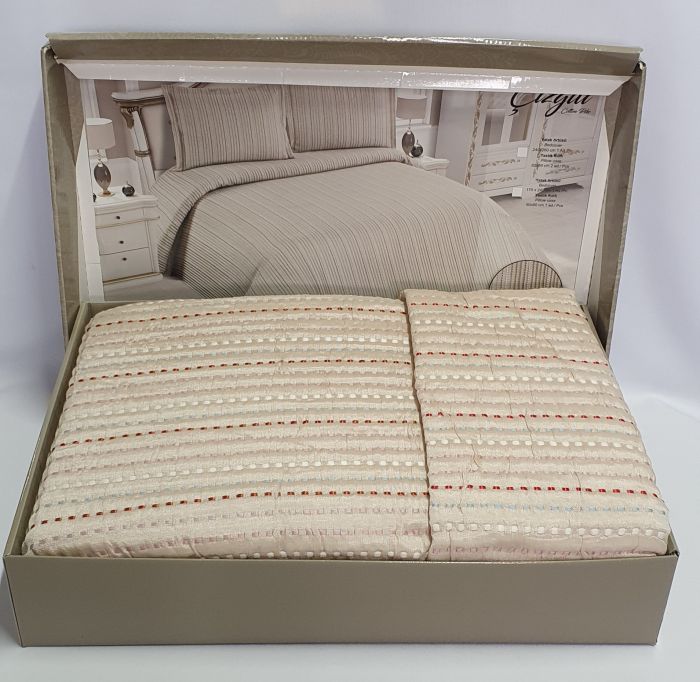 Покривало My Bed Жакард 240x260 з наволочками Gizgili Bej