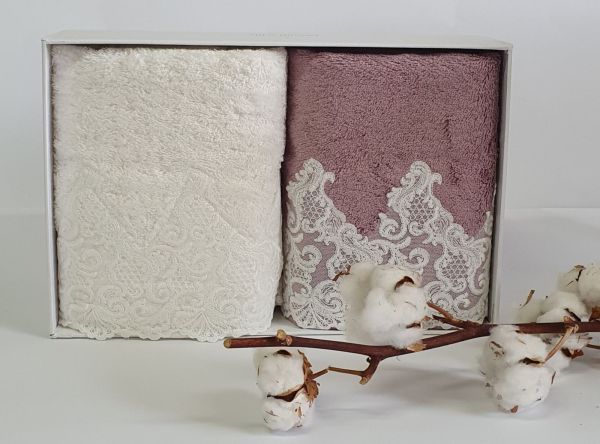 Рушники Maison D'or 2шт Jasmin Ecru Lilac